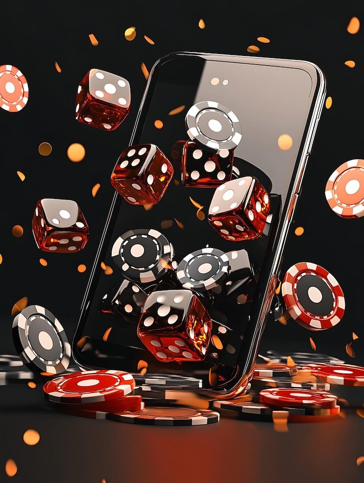 Pengguna membaca syarat bonus dari ponsel